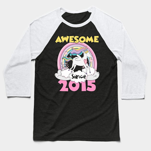 Cute Awesome Unicorn 2015 Funny Gift Pink Baseball T-Shirt by saugiohoc994